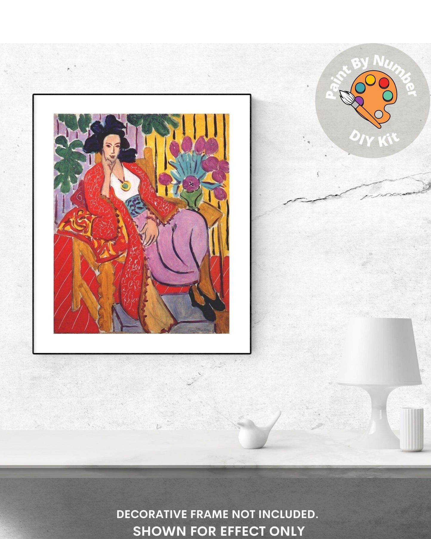 Henri Matisse PAINT by NUMBER Kit for Adults , Relaxing Madame Portrait ,Easy Beginners Acrylic Paint DIY Kit ,Living Bedroom Wall Art Decor