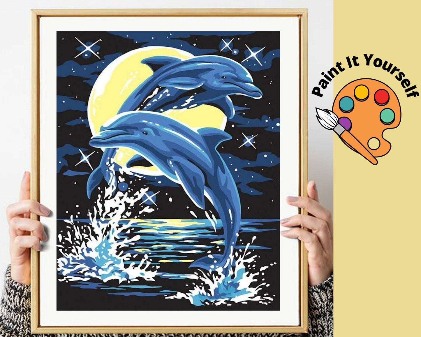 PLAYFUL DOLPHINS - DIY Adult Paint By Number Kit