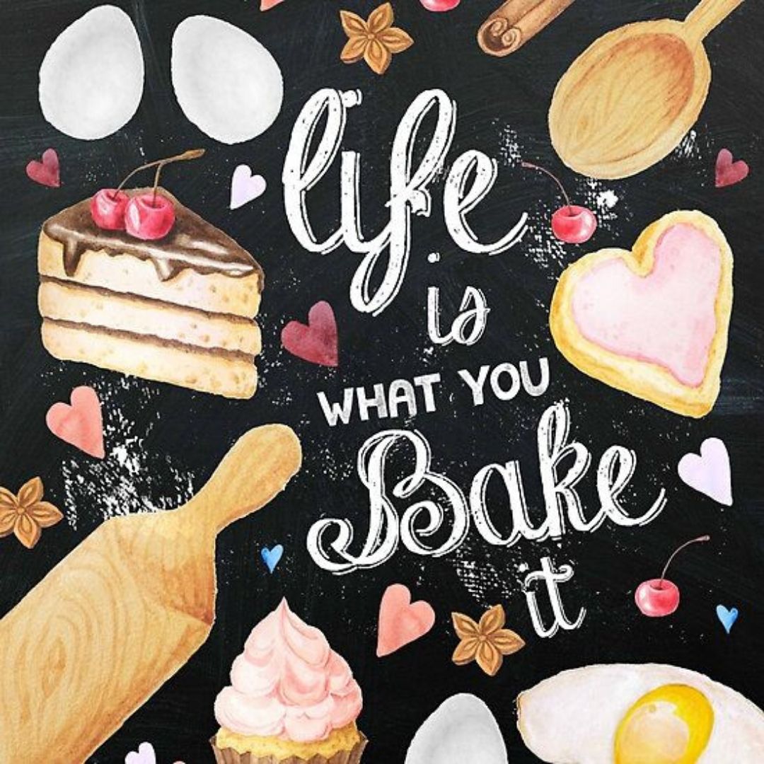 CHALKBOARD QUOTES - LIFE IS WHAT YOU BAKE Diamond Painting Kit - DAZZLE CRAFTER