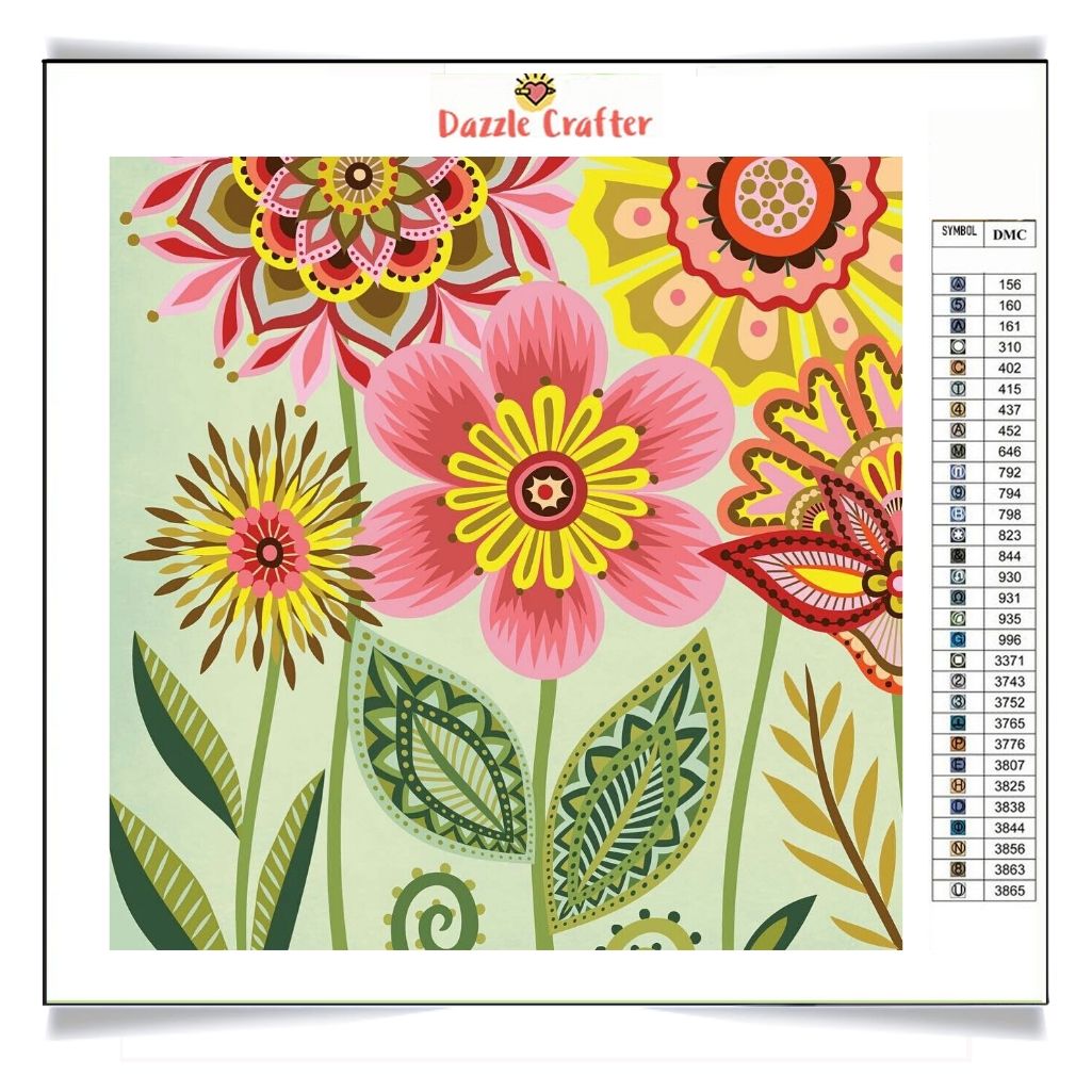FLOWER PRINT Diamond Painting Kit - DAZZLE CRAFTER