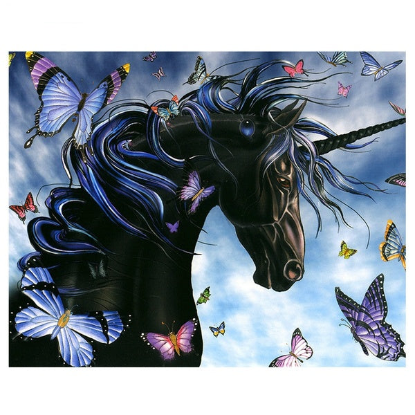 UNICORN AND BUTTERFLIES Diamond Painting Kit - DAZZLE CRAFTER