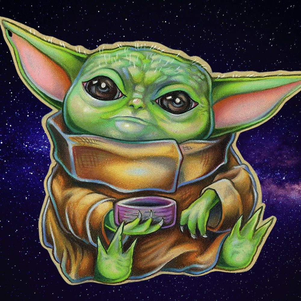 SITTING BABY YODA Diamond Painting Kit
