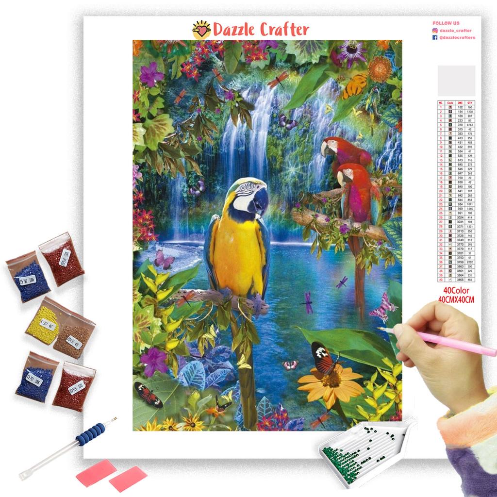 COLORFUL PARROTS Diamond Painting Kit