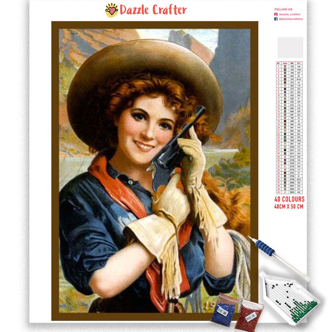 TEXAS GIRL VINTAGE Diamond Painting Kit