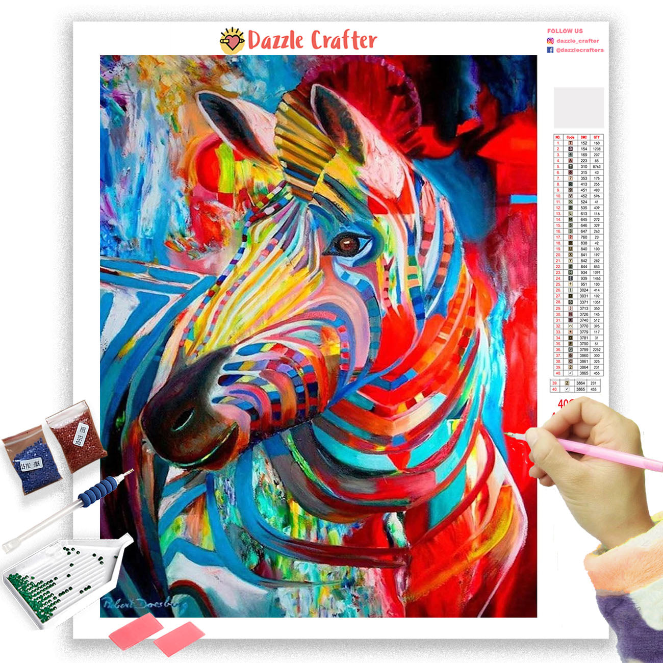 ABSTRACT ART ZEBRA Diamond Painting Kit