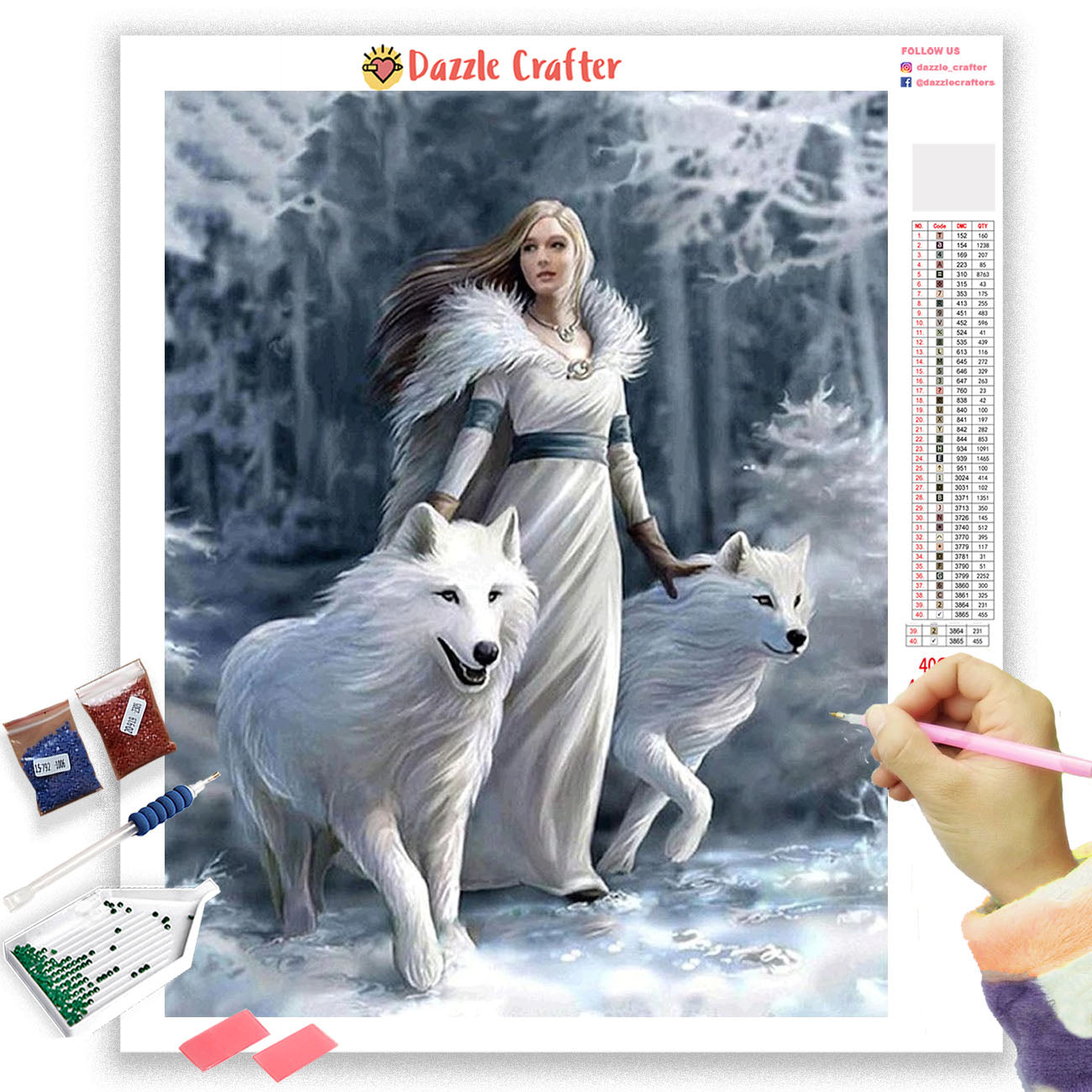 DIAMOND painting kit wolf