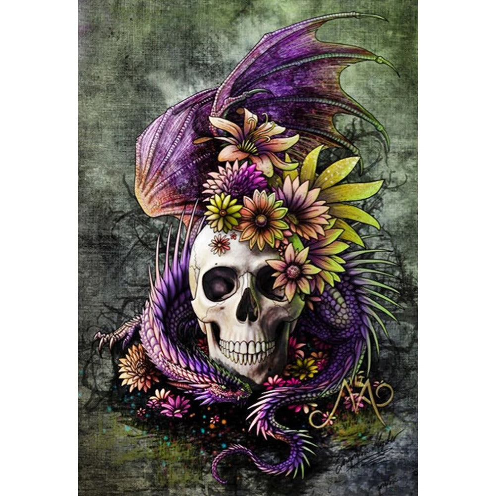 SKULL WITH THE PURPLE SERPENT Diamond Painting Kit - DAZZLE CRAFTER
