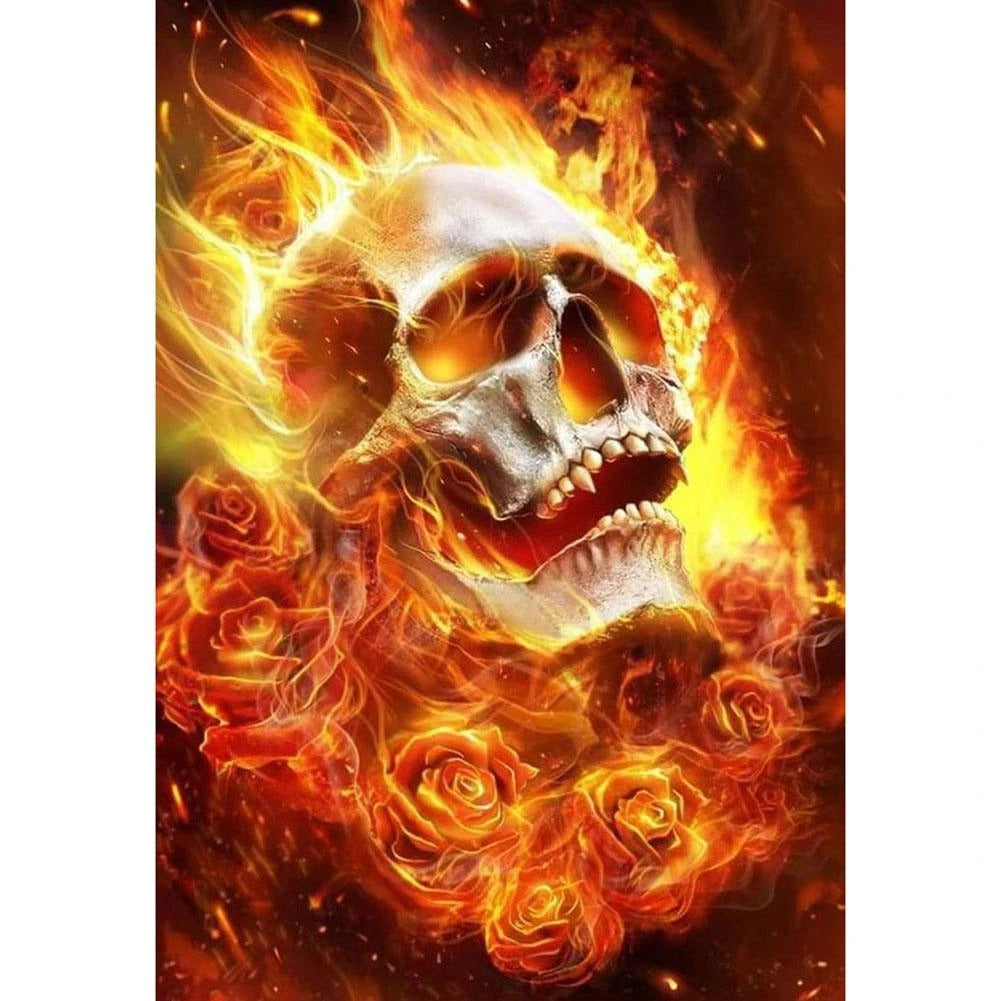 BLAZING SKULL Diamond Painting Kit - DAZZLE CRAFTER