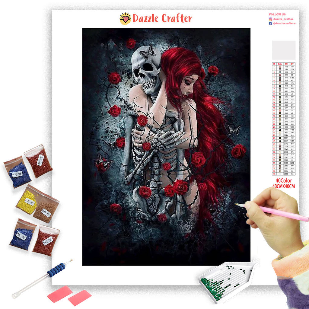 SKULL SOULMATES Diamond Painting Kit - DAZZLE CRAFTER