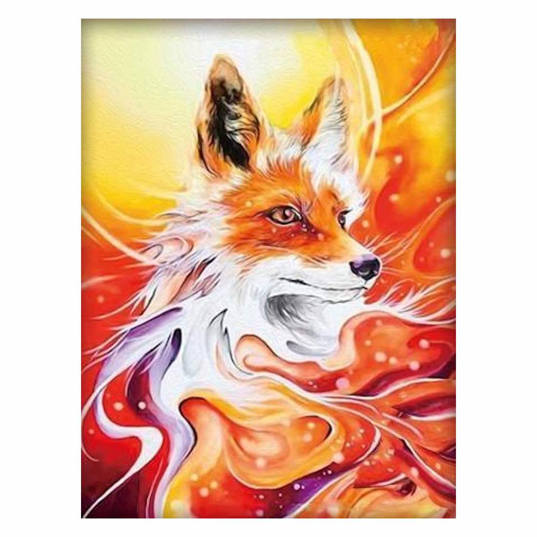 FIERY ORANGE WOLF Diamond Painting Kit