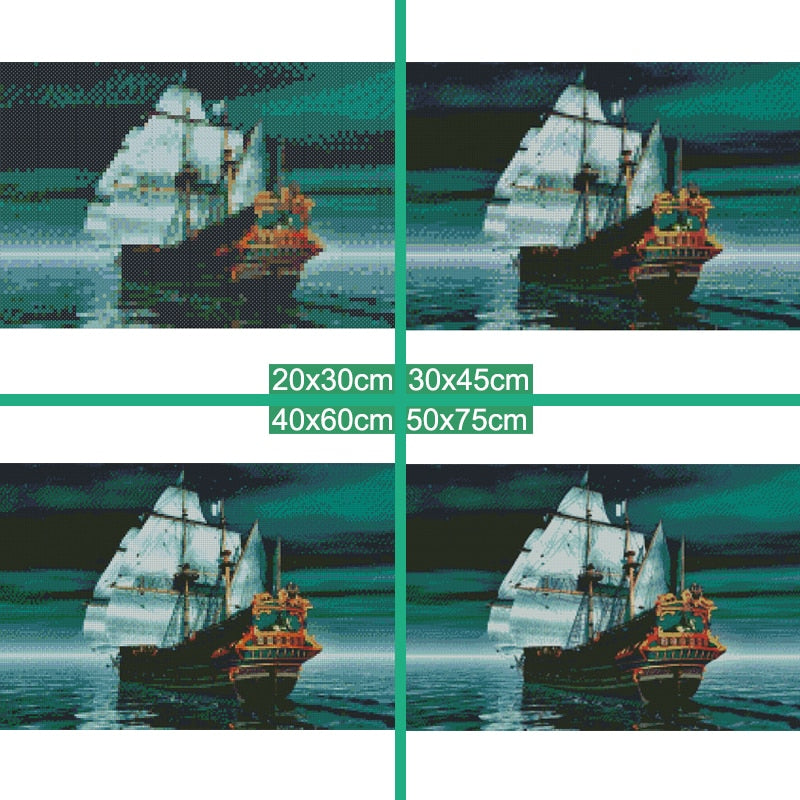 Vintage Boat Diamond Painting Kit - DAZZLE CRAFTER
