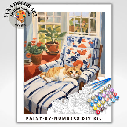 Matisse Inspired Cat PAINT by NUMBER Kit Adult Painting DIY Coloring by Numbers Kit Easy Beginners Art | Birthday Gift For Mom Girlfriend