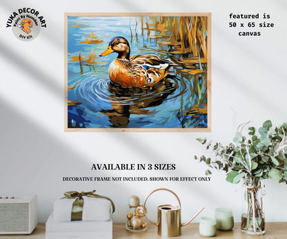 Duck In Lake PAINT by NUMBERS Kit Adult Painting DIY by Numbers Easy Beginners Birthday Gift For Her Mom Wife Grandma Wall Art Home Decor