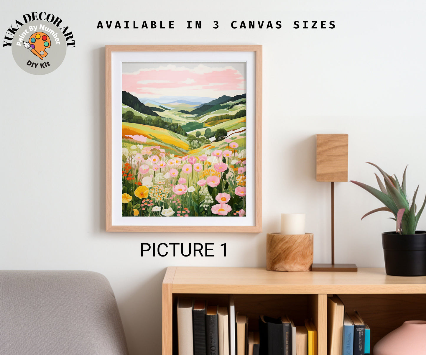 PAINT by NUMBERS Kit Adult | Mountain Landscape  Modern Minimalist Art Beginner Acrylic Painting DIY Kit Gift for Mother Grandma Girlfriend