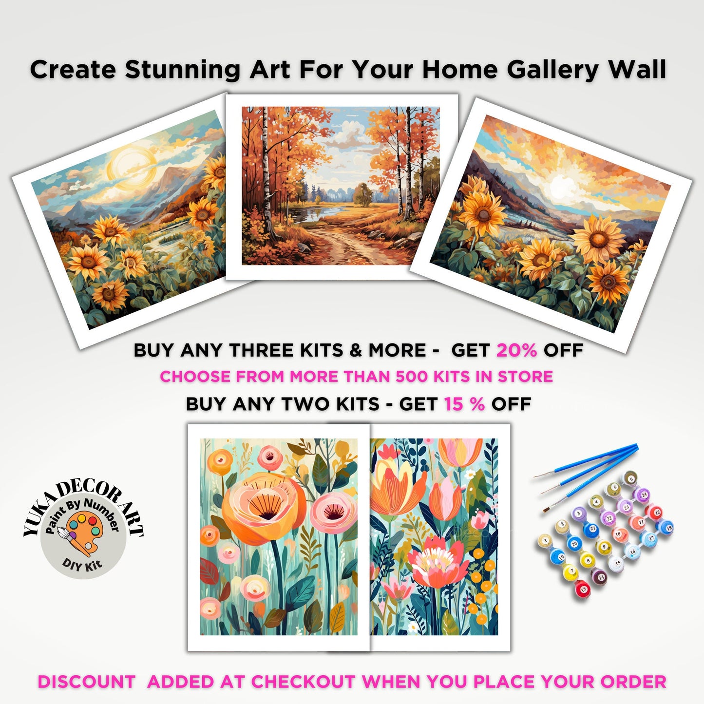 Sunflowers Adult PAINT by NUMBERS DIY Kit Mountain Valley Sunrise Art Easy Beginner's Oil Painting Kit Birthday Anniversary Gift For Mom Dad