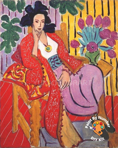 Henri Matisse PAINT by NUMBER Kit for Adults , Relaxing Madame Portrait ,Easy Beginners Acrylic Paint DIY Kit ,Living Bedroom Wall Art Decor