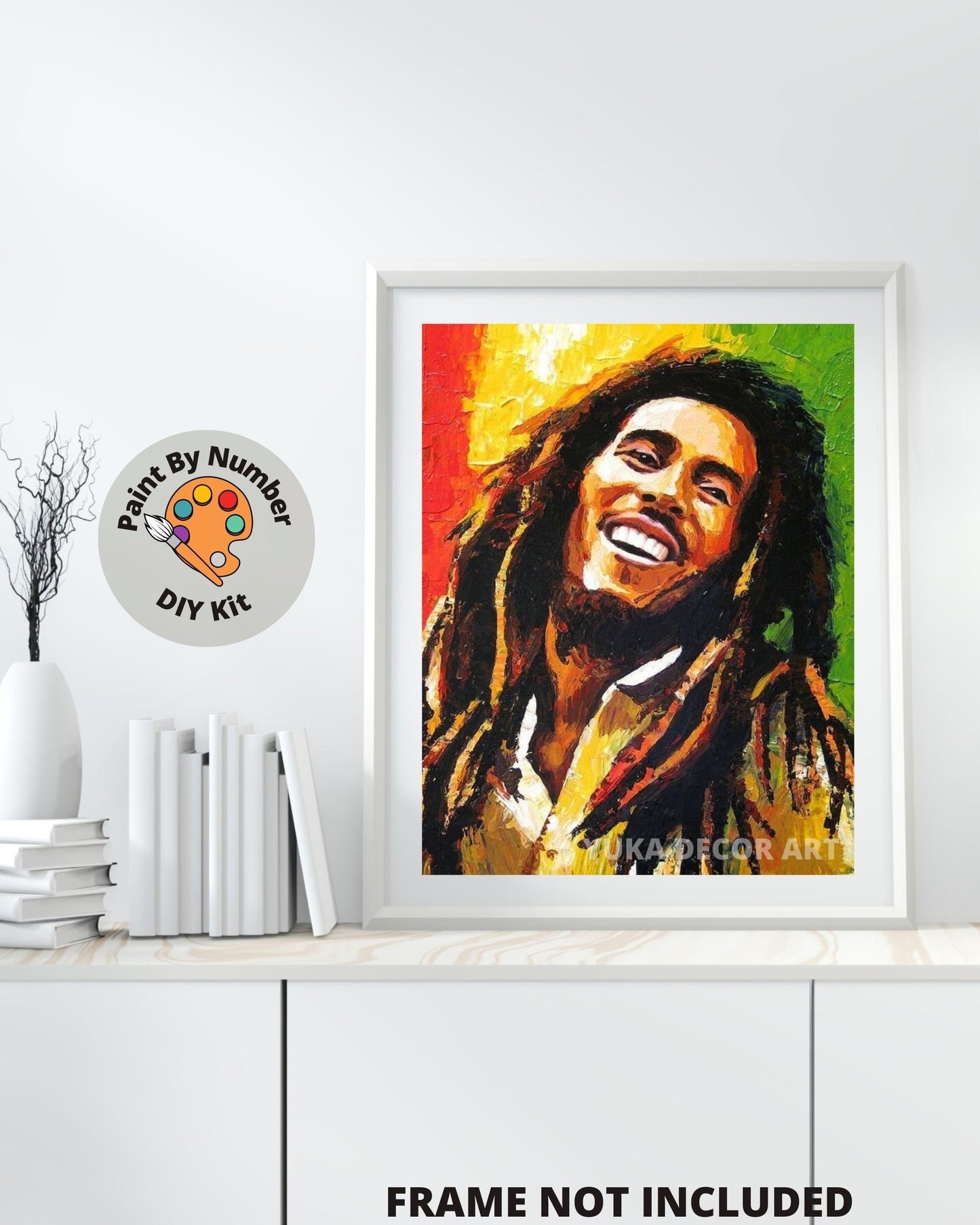 PAINT by NUMBER Kit Adult ,Bob Marley Abstract Multicolor, Easy DIY Beginners Acrylic Painting Kit , Wall Art Home Decor Gift