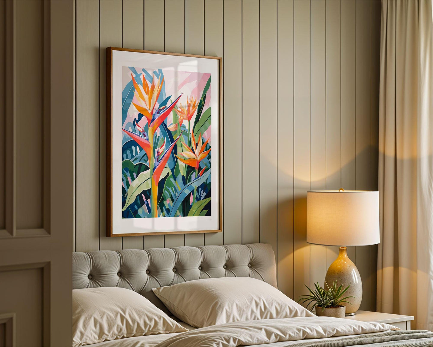 PAINT by NUMBER Adult Tropical Garden Flower Modern Watercolor Wall Art Easy Beginner Acrylic Paint DIY Kit Christmas Gift |Code: FL2309111