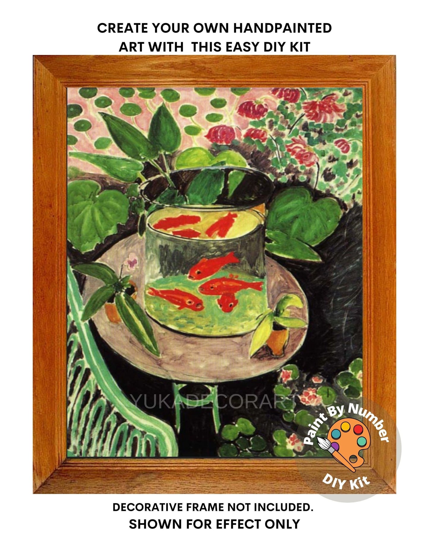 Henri Matisse PAINT by NUMBER Kit for Adults ,Cat With Red Fish,Easy Beginners Acrylic Paint DIY Kit ,Living Bedroom Wall Art Decor