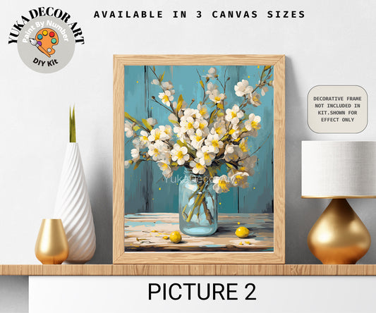 Yellow Flowers PAINT by NUMBER Kit Adults | Set Of 2 | WildFlowers DIY Painting Easy Beginners Hobby Kit Wall Art Birthday Gift Mom Sister