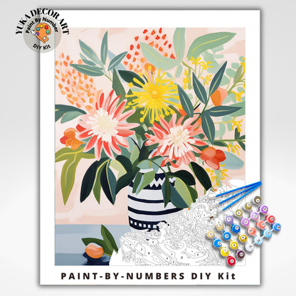 Matisse Style Flowers PAINT by NUMBER Kit Adult Painting DIY by Numbers Easy Beginners Kit Birthday | Gift For Best Friend Girlfriend Wife