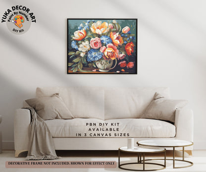Vintage Vase PAINT by NUMBER Kit Adults Still Life Spring Flowers  DIY Painting Easy Beginners Art Housewarming Birthday Gift Mom Sister