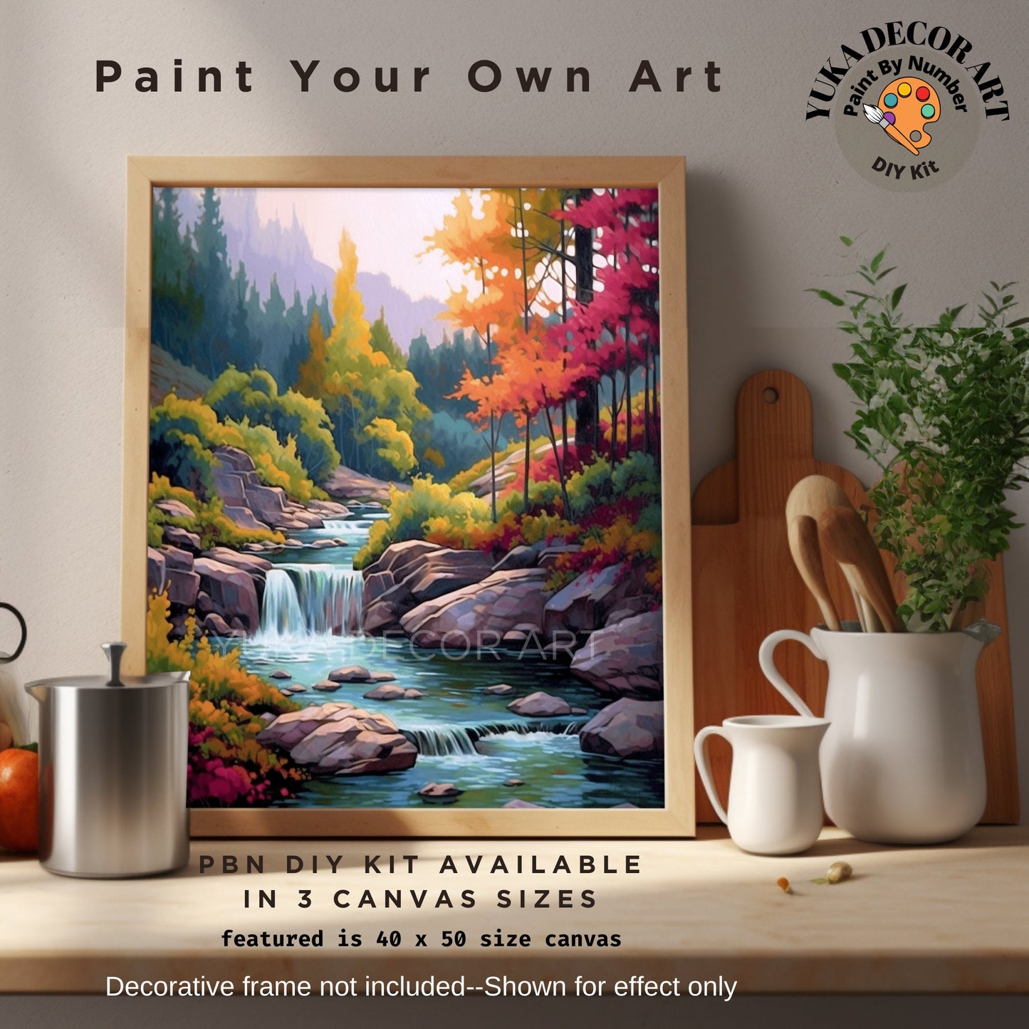 Forest Landscape PAINT by NUMBER Kit Adult DIY Numbers Painting Vintage Craft Set Easy Beginners Painting Birthday Gift For Mom Girlfriend