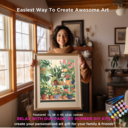 PAINT by NUMBER Kit For Adults Plants Minimalist Boho DIY Painting Easy Beginners Paint Kit Plant Lover Gift Farmhouse Decor Housewarming