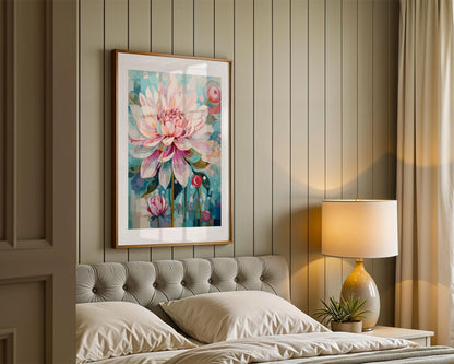 PAINT by NUMBERS Diy Kit Adult Garden Pink Flower Watercolor Wall Art Easy Beginner Acrylic Painting Kit Grandma Mom Gift | Code: FL2309131