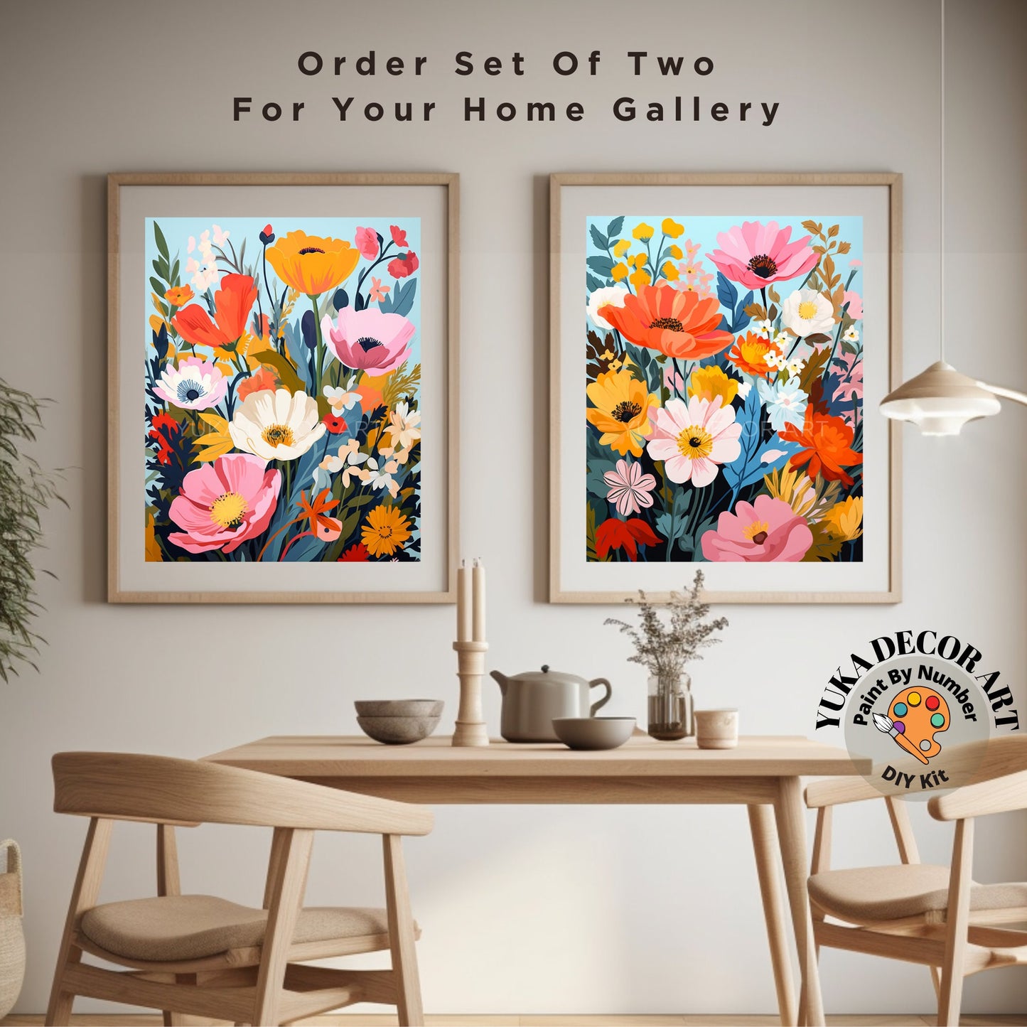 Floral PAINT by NUMBERS Diy Kit Adults Spring Flower Garden DIY Painting Easy Beginners Canvas Kit Wall Art Mother's Day Gift Girlfriend
