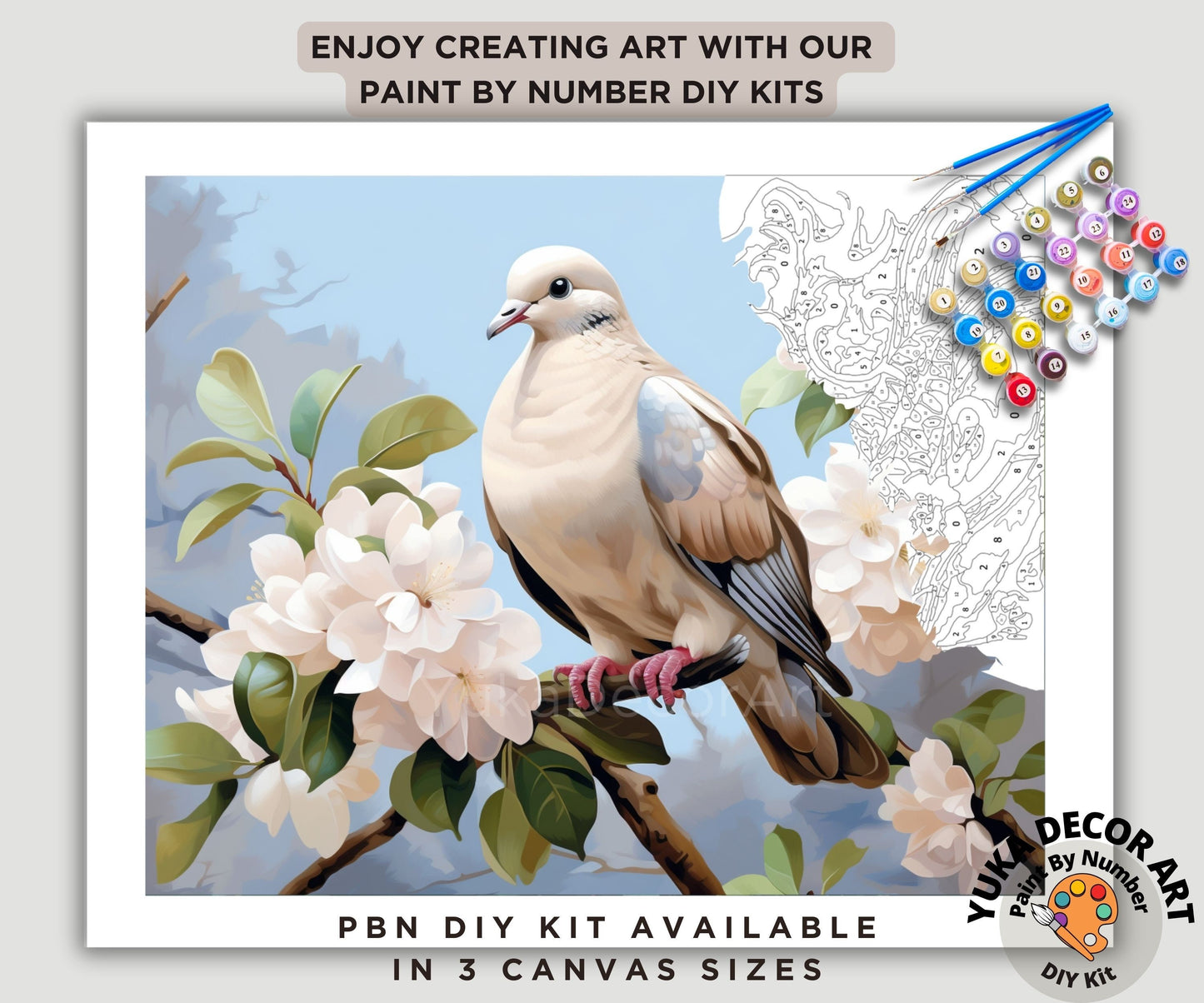 Bird  PAINT by NUMBER Kit Kids Adult Painting DIY by Numbers Hobby Kit Easy Beginners Birthday Gift For Grandma Christian Theme Home Decor