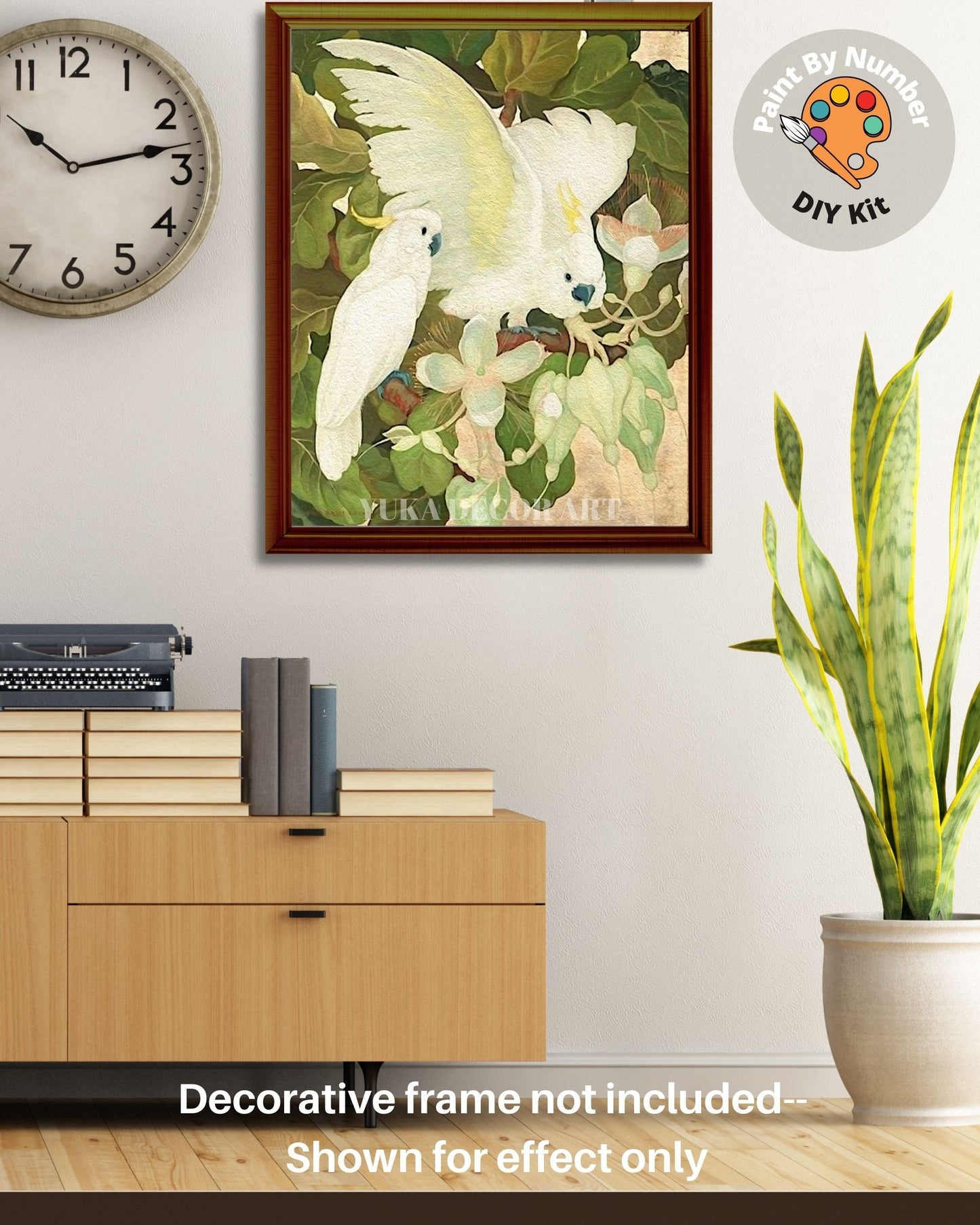 Tropical Garden PAINT by NUMBER Premium DIY Paint Kit Adult , Yellow CockatooVintage Style Easy Beginner Painting Gift