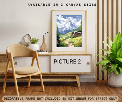 Mountain Cottage Paint by Number Kit DIY Adult Painting Hobby Easy Beginners Birthday Gift for Dad Grandfather Christmas Gift Mom Grandma