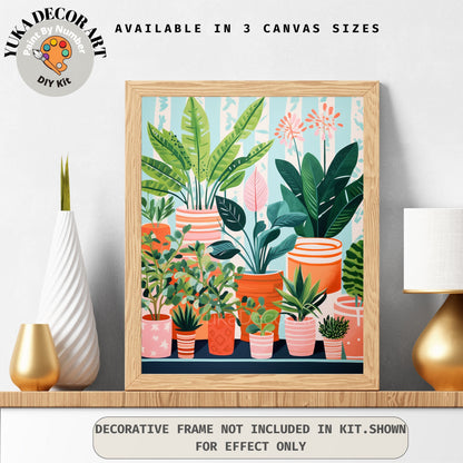 House Plants PAINT by NUMBERS Kit for Adults Minimalistic Chic DIY Painting Easy Beginners Hobby Painting Kit Wall Art Gift Mum Plant Lover