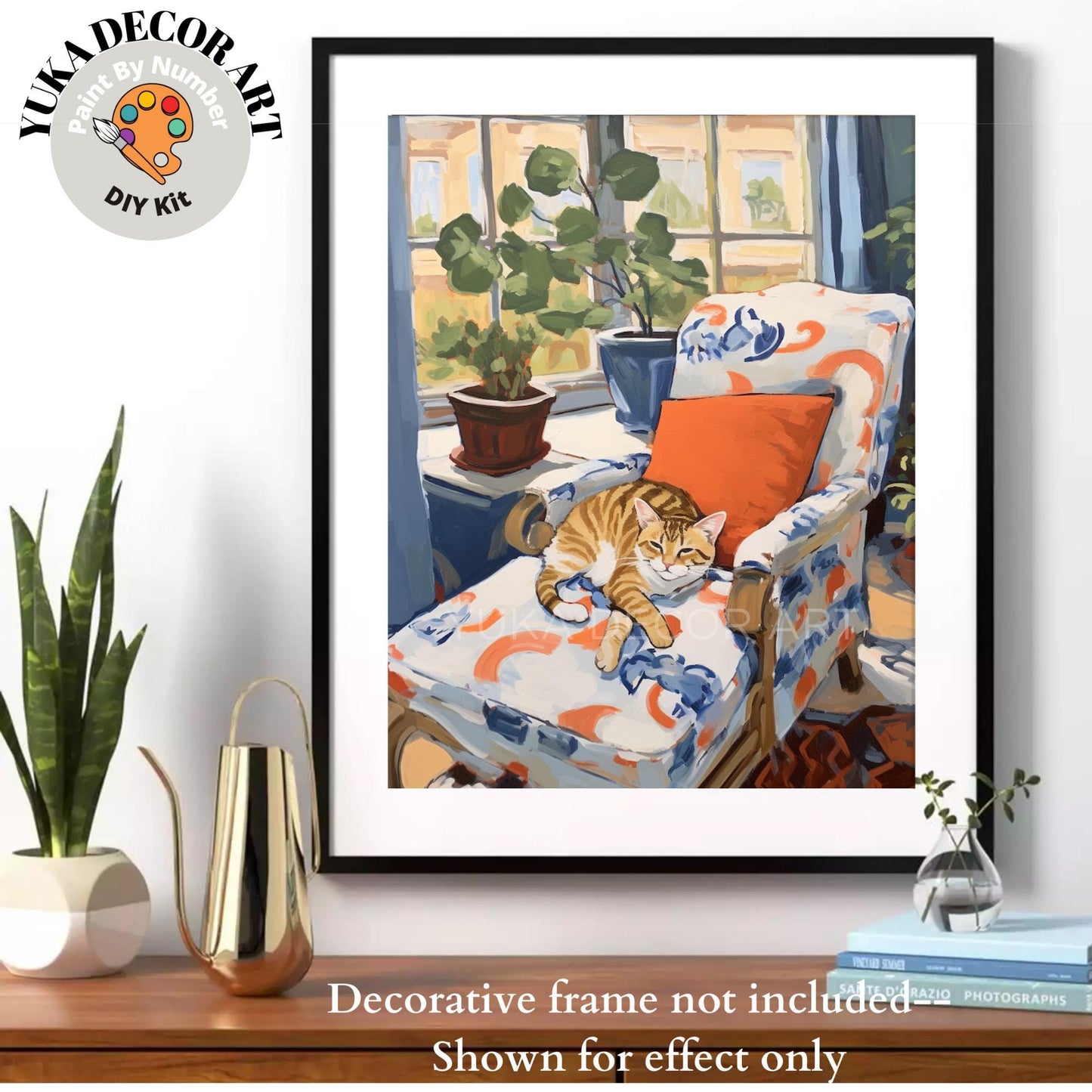 Vintage Art Inspired Cat PAINT by NUMBER Kit Adult Painting DIY Art Kit by Numbers Easy Beginners Birthday Gift For Friend Sister Wife Mom