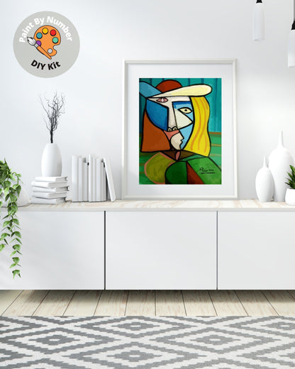 Picasso PAINT by NUMBER Kit for Adults ,Portrait Reproduction Canvas ,Easy Beginners Acrylic Paint DIY Kit ,Living Bedroom Wall Art Decor