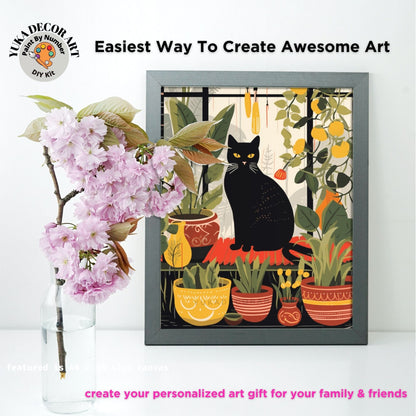 PAINT by NUMBERS DIY Kit Adult Indoor Plants Minimalist Art Cat Boho Garden Easy Beginner Oil Painting Birthday Custom Gift For Girlfriend