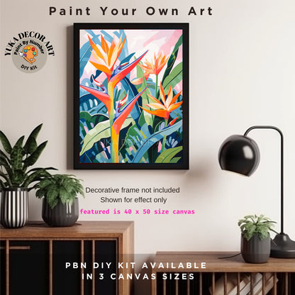 PAINT by NUMBER Adult Tropical Garden Flower Modern Watercolor Wall Art Easy Beginner Acrylic Paint DIY Kit Mothersday Gift |Code: FL2309111