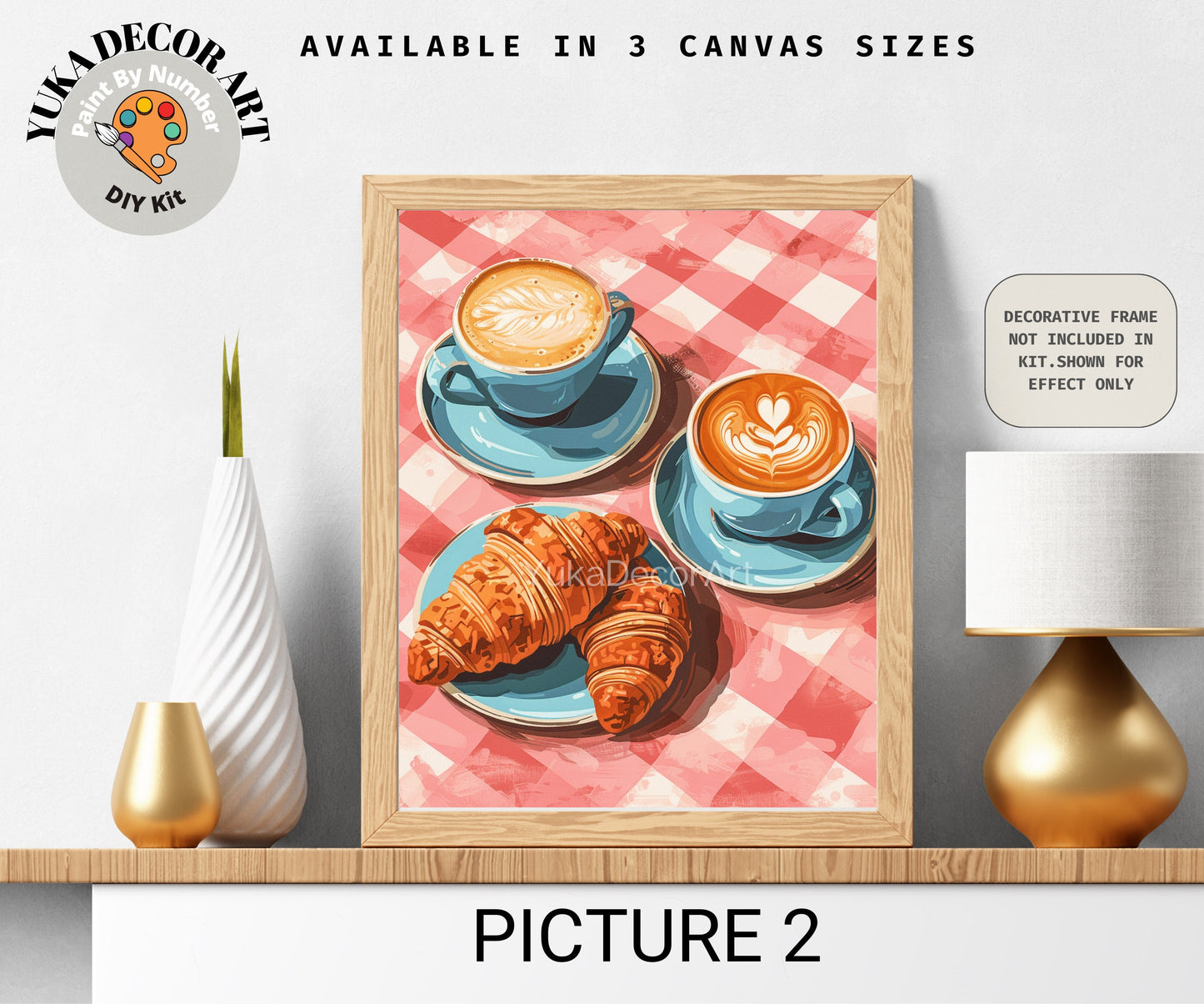 PAINT by NUMBER Kit Adult | Kitchen Art Diy Canvas Painting | Beginner Acrylic Painting DIY Kit | Birthday Gift for Mom Girlfriend Sister