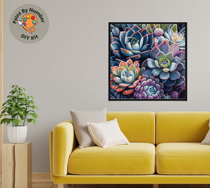 Succulents Garden Paint by Number Kit Adult Canvas Painting DIY Color by Numbers Set Easy DIY Beginners Painting Home Decor Gift GirlFriend