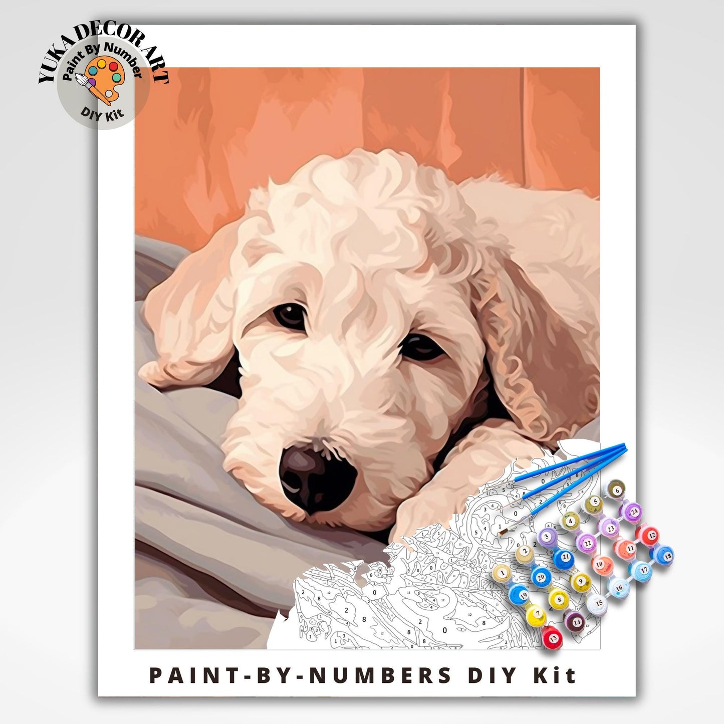 Pet Dog PAINT by NUMBER Kit Adult Painting DIY Color by Numbers Kit Easy Beginners Art  Kit Birthday Gift For Mom Girlfriend Diy Wall Art