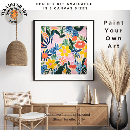 Matisse Inspired PAINT by NUMBER Kit Adult, Floral Wall Art Kit ,Easy Beginner Acrylic Diy Painting | Bday Gift for Wife Girlfriend Sister