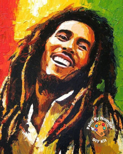 PAINT by NUMBER Kit Adult ,Bob Marley Abstract Multicolor, Easy DIY Beginners Acrylic Painting Kit , Wall Art Home Decor Gift