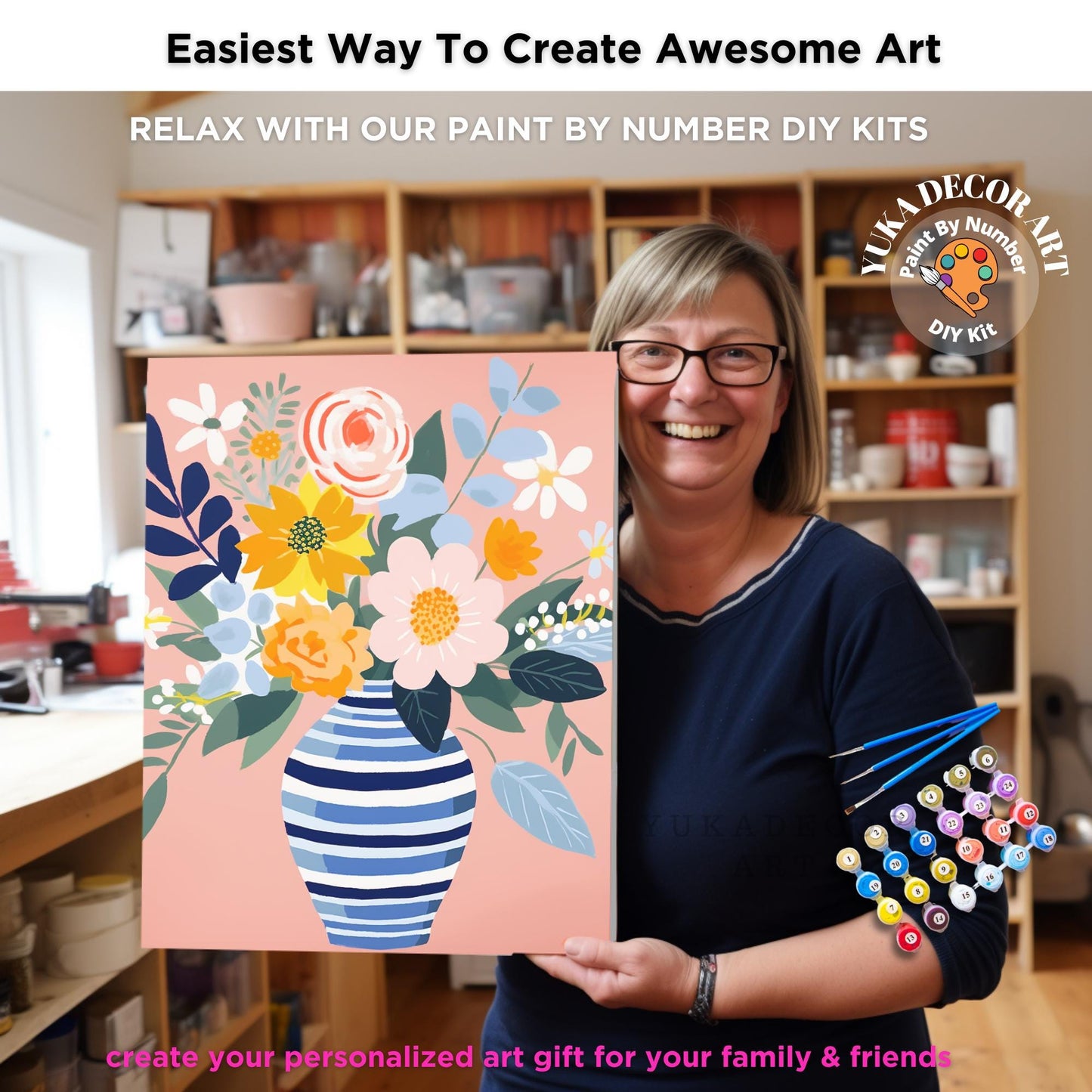 Still Life Matisse PAINT by NUMBER Kit Adult DIY by Numbers Easy Beginners Painting Kit | Mother's Day Birthday Gift For Mom Grandmom Aunt