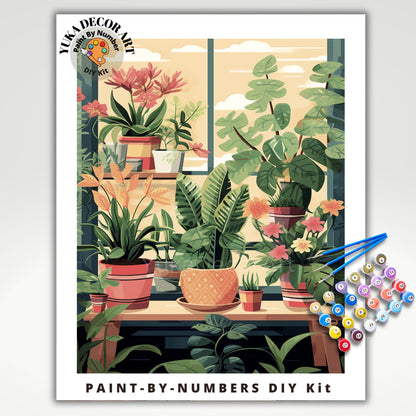 PAINT by NUMBER Kit For Adults Plants Minimalist Boho Ranch Decor Print DIY Painting Easy Beginners Paint Kit Plant Lover Gift For Grandmom