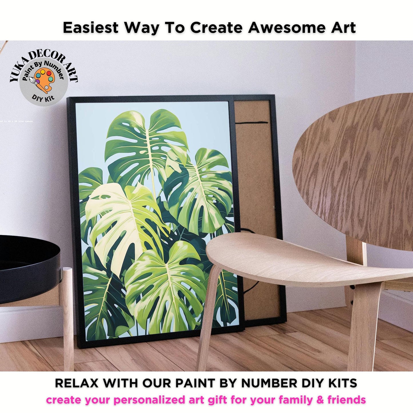 Monstera PAINT by NUMBERS Adult ,Home Indoor Plants Still life ,Beginners Easy Paint Kit DIY Wall Decor Gift  Mom Grandmom