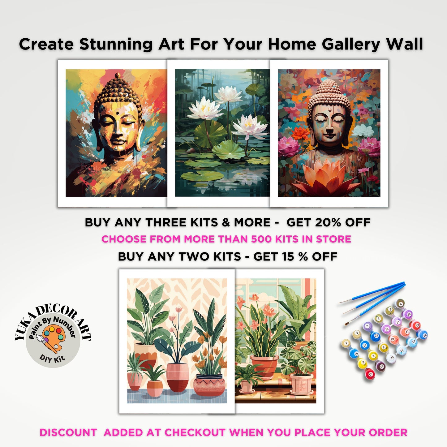 Buddha PAINT by NUMBERS Kit For Adults Buddha Statue Vibrant Multicolour Abstract Art DIY Paint Kit Zen Meditation Studio Wall Decor Gift