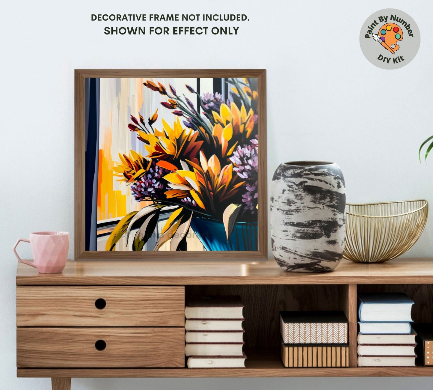 Flowers PAINT by NUMBER Kit for Adults Garden Flowers By The Window Easy DIY Beginners Painting Canvas Home Decor Hobby Activity Kit