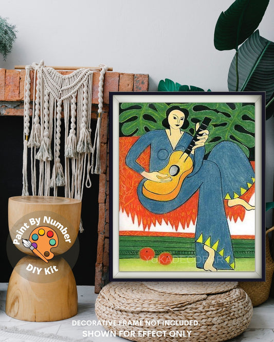 Henri Matisse PAINT by NUMBER Kit for Adults , Woman Playing Guitar,Acrylic Paint DIY Kit ,Living Bedroom Wall Art Decor