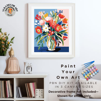 Matisse Flowers PAINT by NUMBER Kit for Adults Vase Still Life DIY Painting Easy Beginners Paint Hobby Kit Living Wall Decor Art Mom Gift
